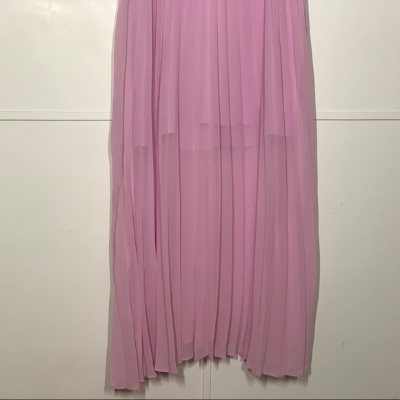 Leith Knife Pleat V- Neck Ruffle Sleeveless Maxi Dress - Picture 7 of 13